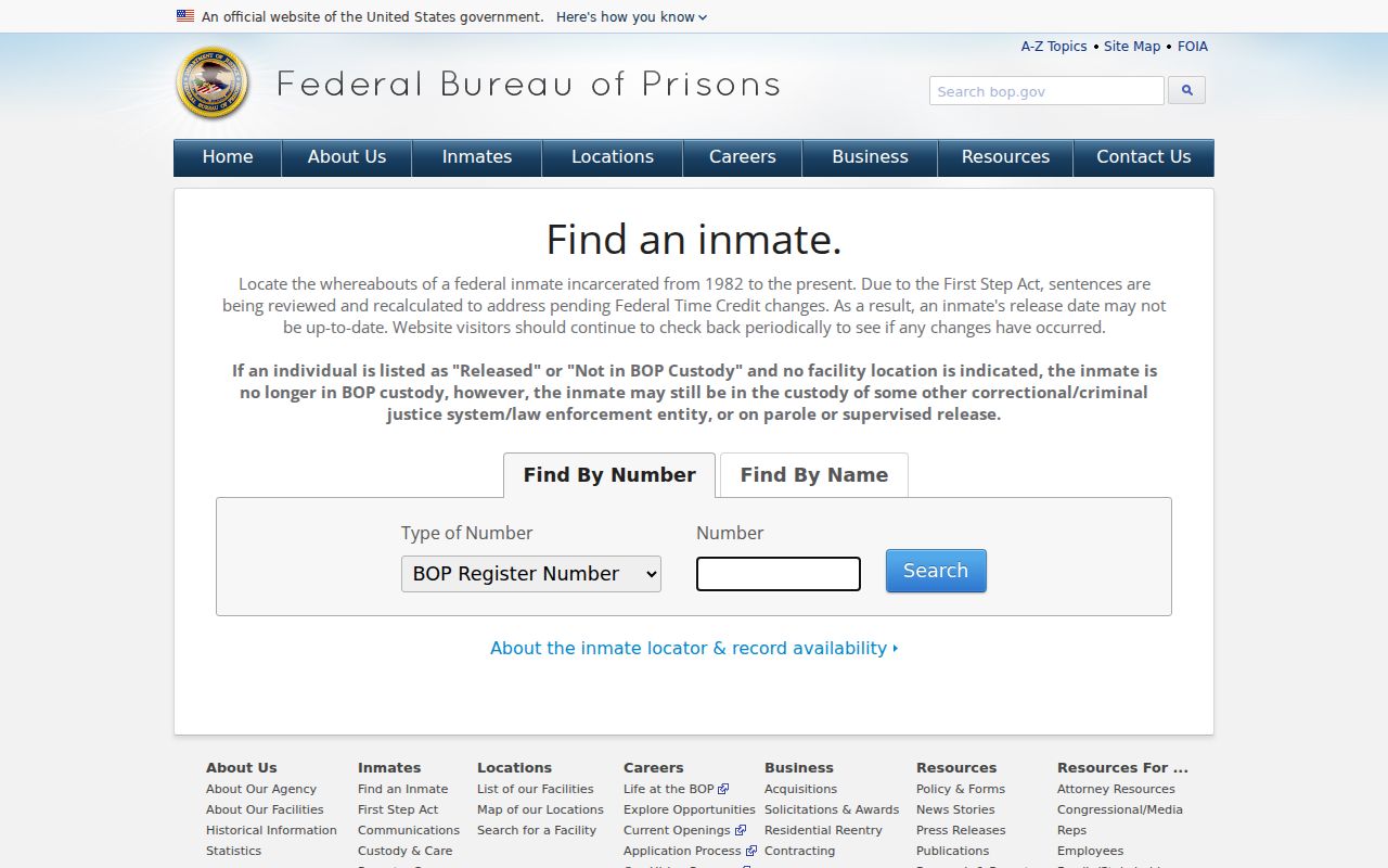Sevier County federal criminal history BOP inmate locator