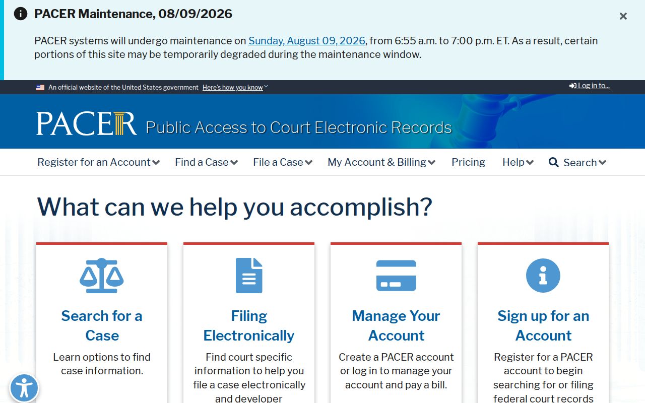 Sevier County federal criminal record PACER access