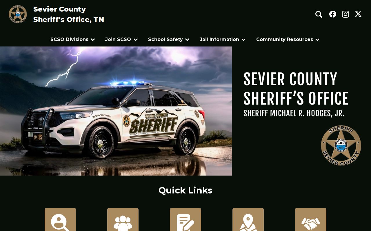 Sevier County criminal records on the sheriff office website