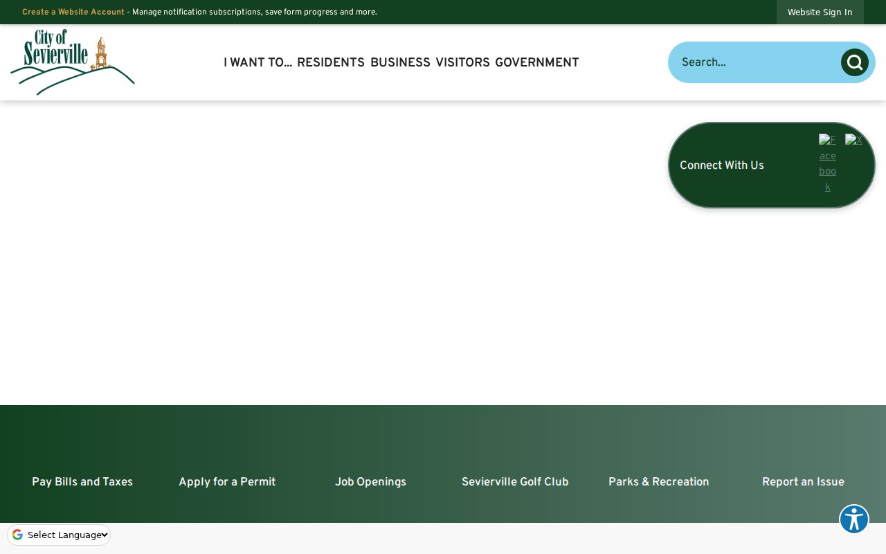 Sevierville criminal history records entry through the official city homepage